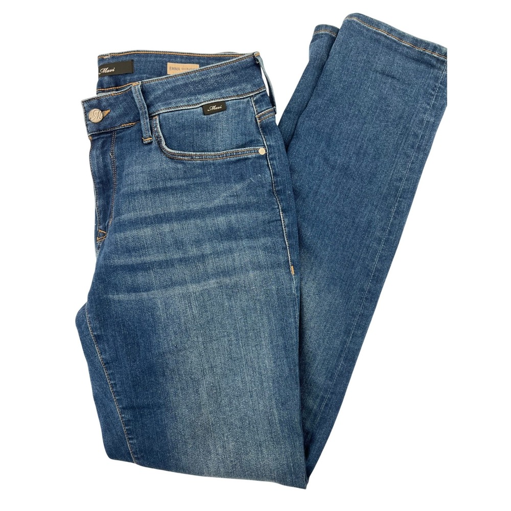 Mavi Emma Slim Boyfriend Jeans Medium Wash Blue Denimโ 32x28 Stretch 5-Pocket